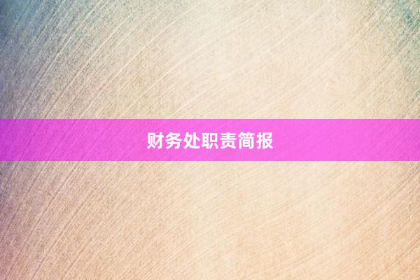财务处职责简报